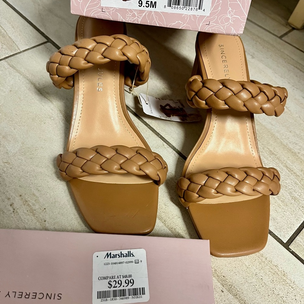 Braided Tan sandals by ‘Sincerely Jules’
9.5